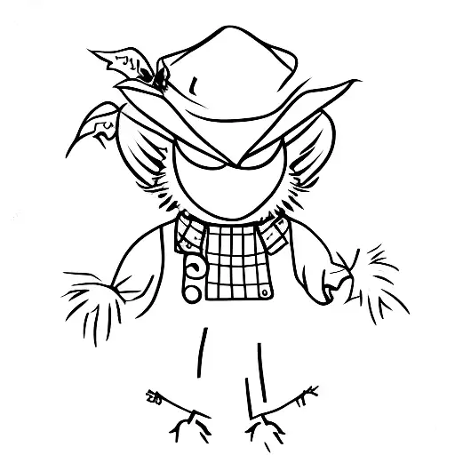 scarecrow on cross simple sketch tattoo design idea