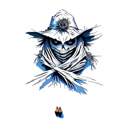 scarecrow color tattoo design idea