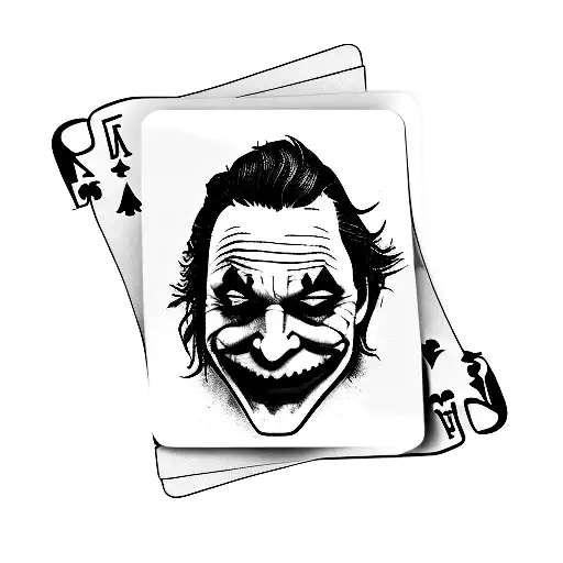 simple joker cards logo tattoo design idea