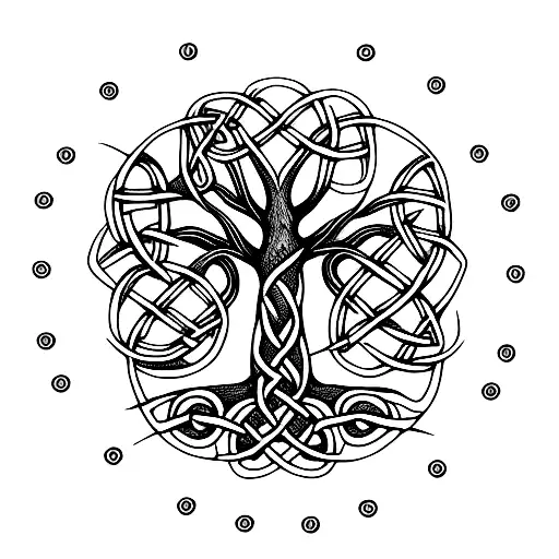 Celtic tree of life, background tattoo design idea