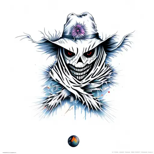 scarecrow color tattoo design idea