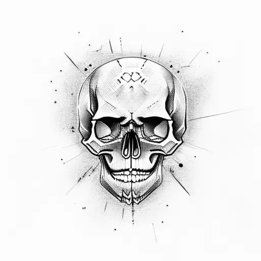 SKULL SKETCH SCREAM tattoo design idea
