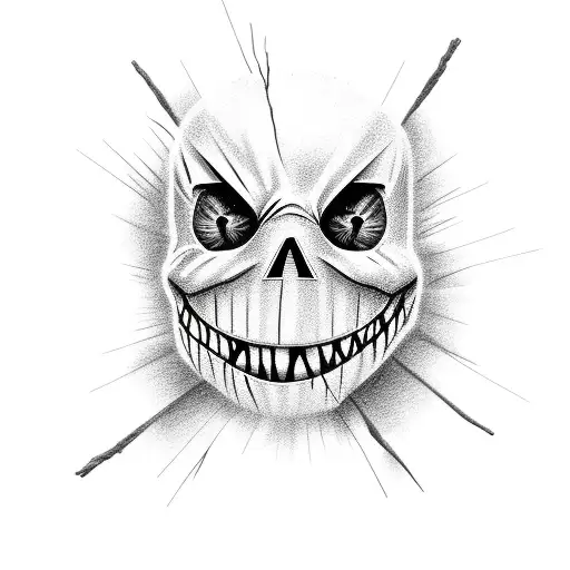 scarecrow on cross simple sketch tattoo design idea