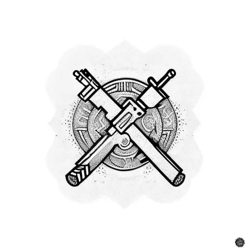 money, guns, drugs tattoo design idea