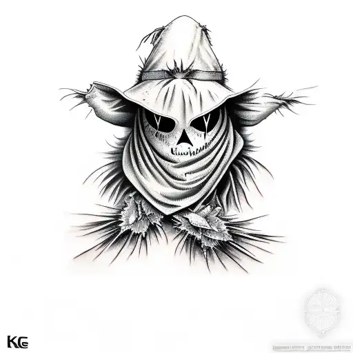 scarecrow color tattoo design idea