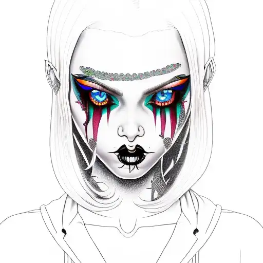 goth girl elf ears tattoo design idea