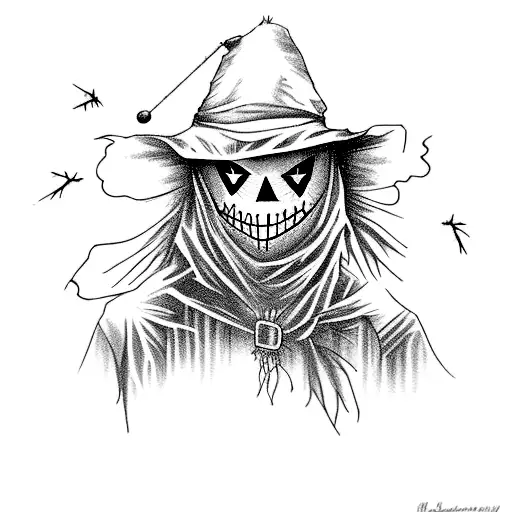 scarecrow color tattoo design idea