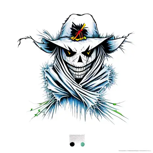 scarecrow color tattoo design idea