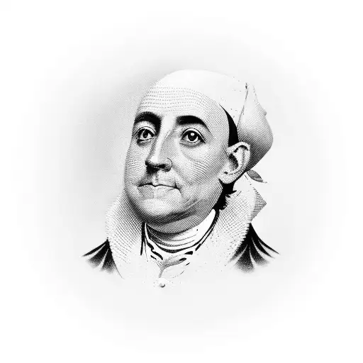 Benjamin Frankline wearing a bandana, money, guns, drugs tattoo design idea