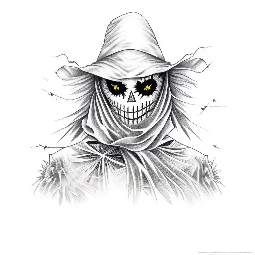 scarecrow color tattoo design idea