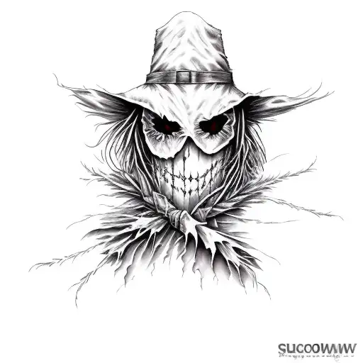 scarecrow color tattoo design idea