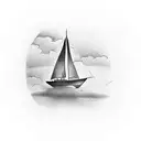 small single sail boat tattoo design idea