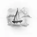 small single sail boat tattoo design idea