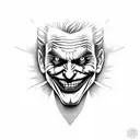 joker heavy smile realistic drawing tattoo design idea