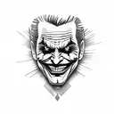 joker heavy smile realistic drawing tattoo design idea