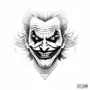 joker heavy smile realistic drawing tattoo design idea