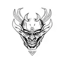 simple side veiw devil face outline sketch tattoo design idea