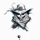 scarecrow color tattoo design idea