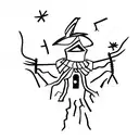 scarecrow on cross outline simple  tattoo design idea