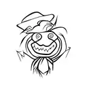 scarecrow on cross outline simple  tattoo design idea