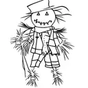scarecrow on cross outline simple  tattoo design idea