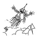 scarecrow on cross outline simple  tattoo design idea