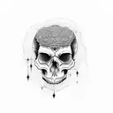 SKULL SKETCH SCREAM tattoo design idea