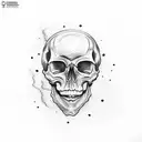 SKULL SKETCH SCREAM tattoo design idea