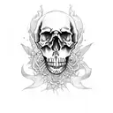 SKULL SKETCH SCREAM tattoo design idea