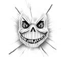 scarecrow on cross simple sketch tattoo design idea