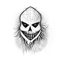 scarecrow on cross simple sketch tattoo design idea