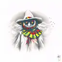 scarecrow on cross simple sketch tattoo design idea