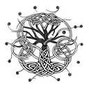 Celtic tree of life, more branchs, background tattoo design idea
