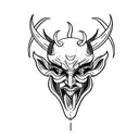 simple side veiw devil face outline sketch tattoo design idea