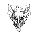 simple side veiw devil face outline sketch tattoo design idea