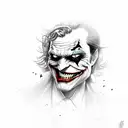 joker heavy smile realistic drawing tattoo design idea
