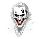 joker heavy smile realistic drawing tattoo design idea