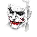 joker heavy smile realistic drawing tattoo design idea