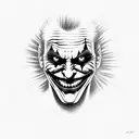 joker heavy smile realistic drawing tattoo design idea