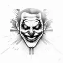 joker heavy smile realistic drawing tattoo design idea