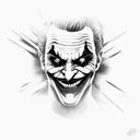 joker heavy smile realistic drawing tattoo design idea