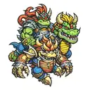 bowser and mario dark souls tattoo design idea