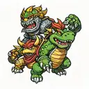 bowser and mario dark souls tattoo design idea