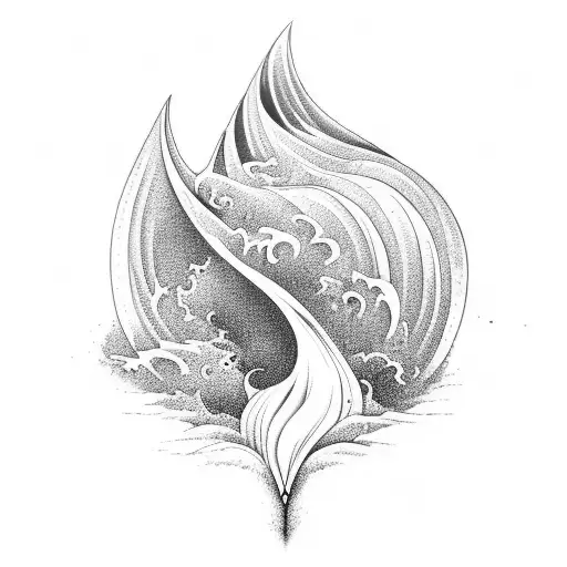 An intricate black-grey tattoo of a hand-drawn waves surf , capturing the essence of travel and the beauty of surfing. tattoo design idea