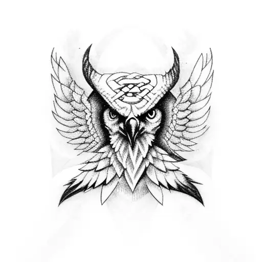 a golden eagle superimposed on a celtic warrior cross tattoo design idea
