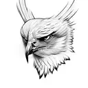 a golden eagle superimposed on a celtic warrior cross tattoo design idea