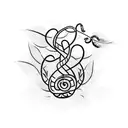 Sword with vines covering it tattoo design idea