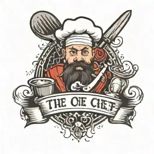 a meaning ful design for someone who is a chef and also a programmer  and a deep person in oldschool design  tattoo design idea