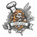 a meaning ful design for someone who is a chef and also a programmer  and a deep person in oldschool design  tattoo design idea