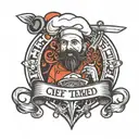 a meaning ful design for someone who is a chef and also a programmer  and a deep person in oldschool design  tattoo design idea